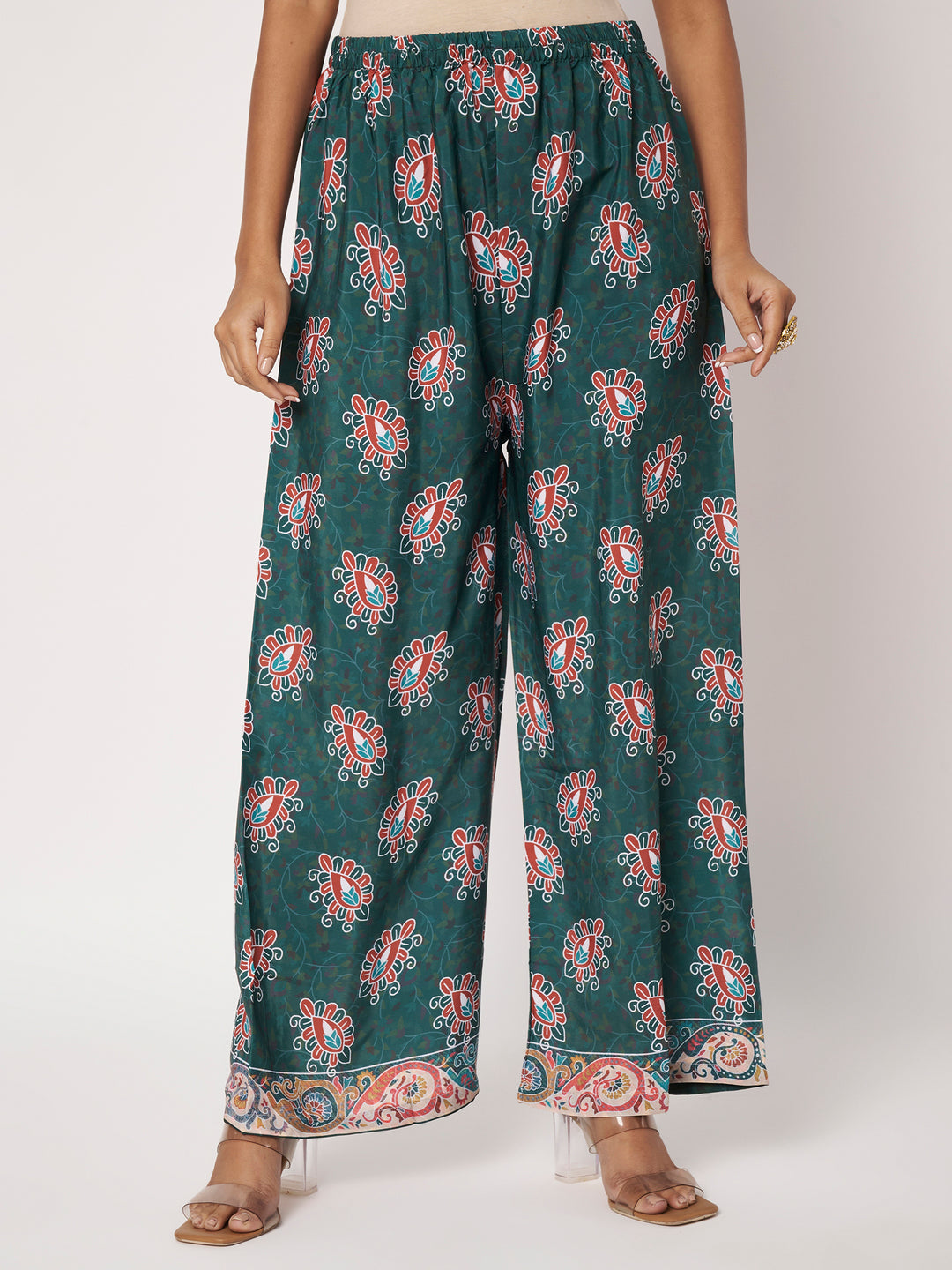 Women Printed Pakistani Top With Trousers