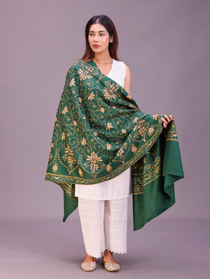 Women's Hand Embroidered Pure Wool Shawl