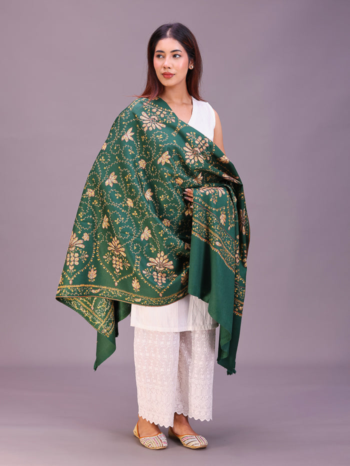 Women's Hand Embroidered Pure Wool Shawl