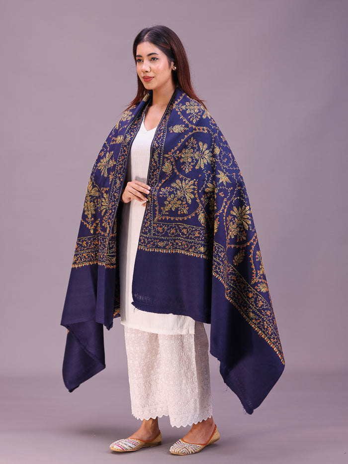 Women's Hand Embroidered Pure Wool Shawl