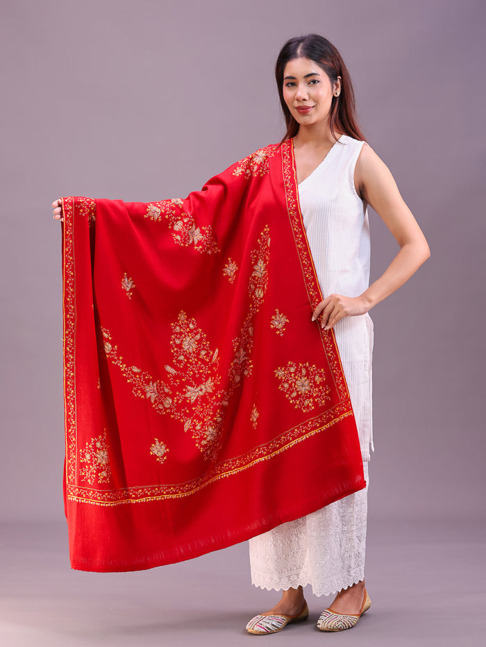 Women's Hand Embroidered Pure Wool Shawl