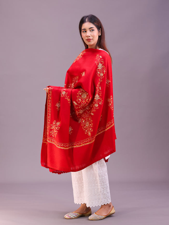 Women's Hand Embroidered Pure Wool Shawl