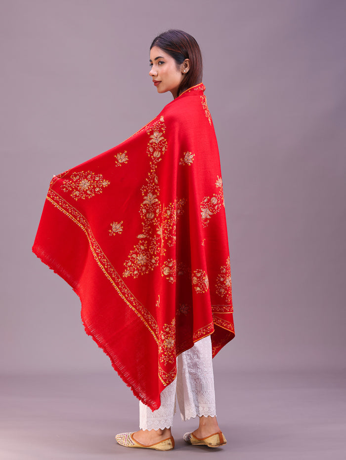 Women's Hand Embroidered Pure Wool Shawl