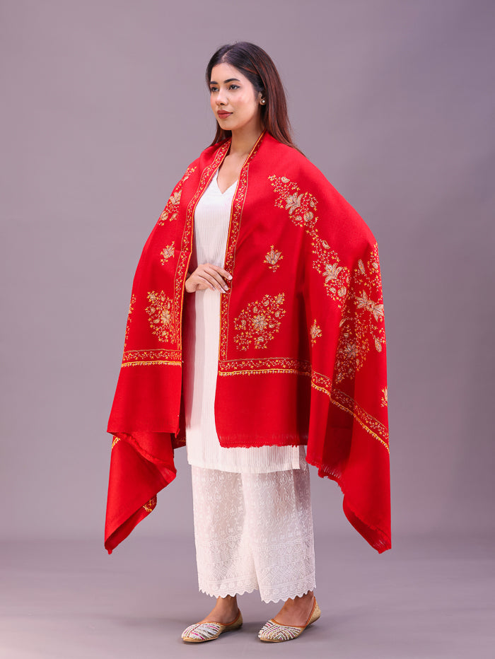 Women's Hand Embroidered Pure Wool Shawl