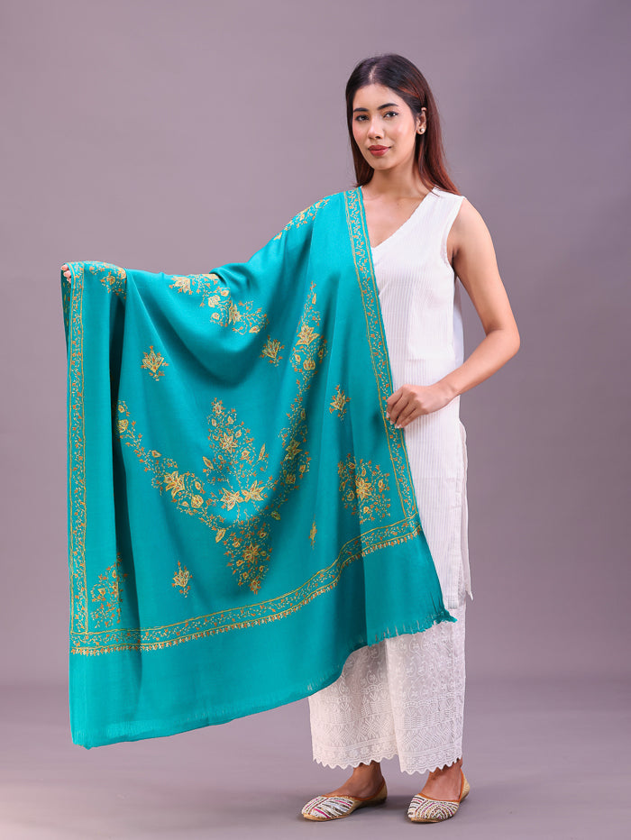 Women's Hand Embroidered Pure Wool Shawl