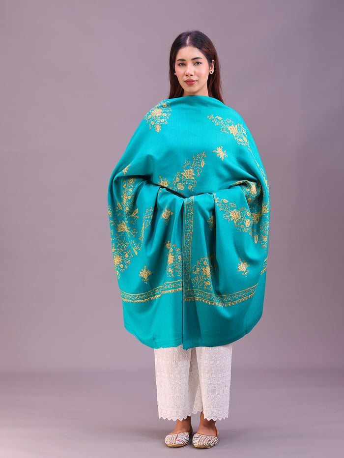 Women's Hand Embroidered Pure Wool Shawl