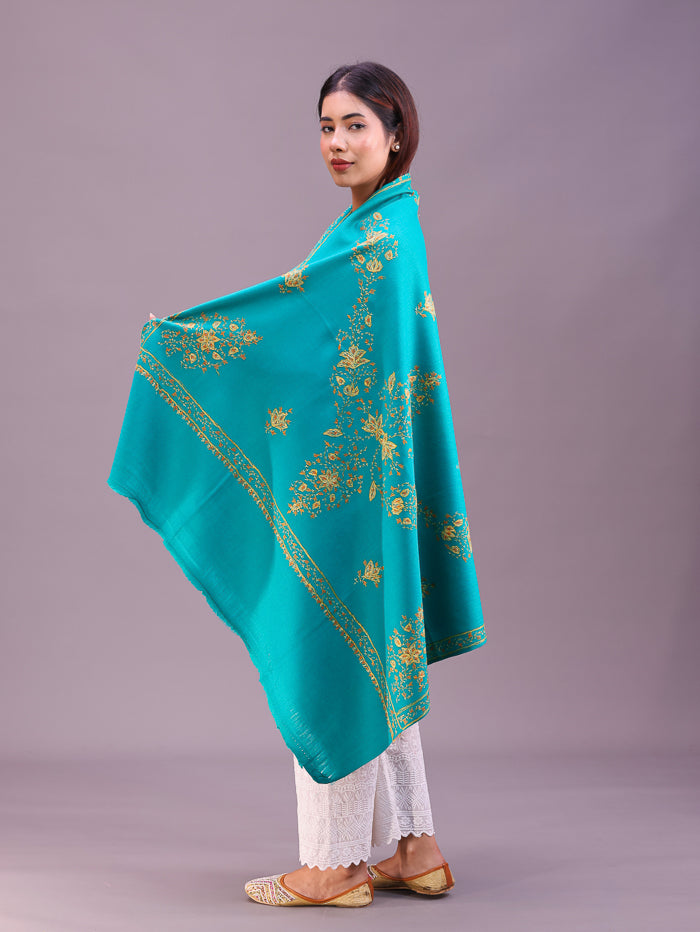 Women's Hand Embroidered Pure Wool Shawl