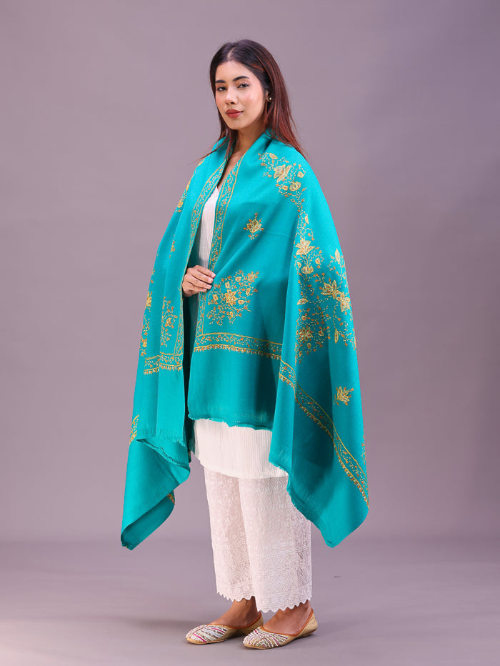Women's Hand Embroidered Pure Wool Shawl