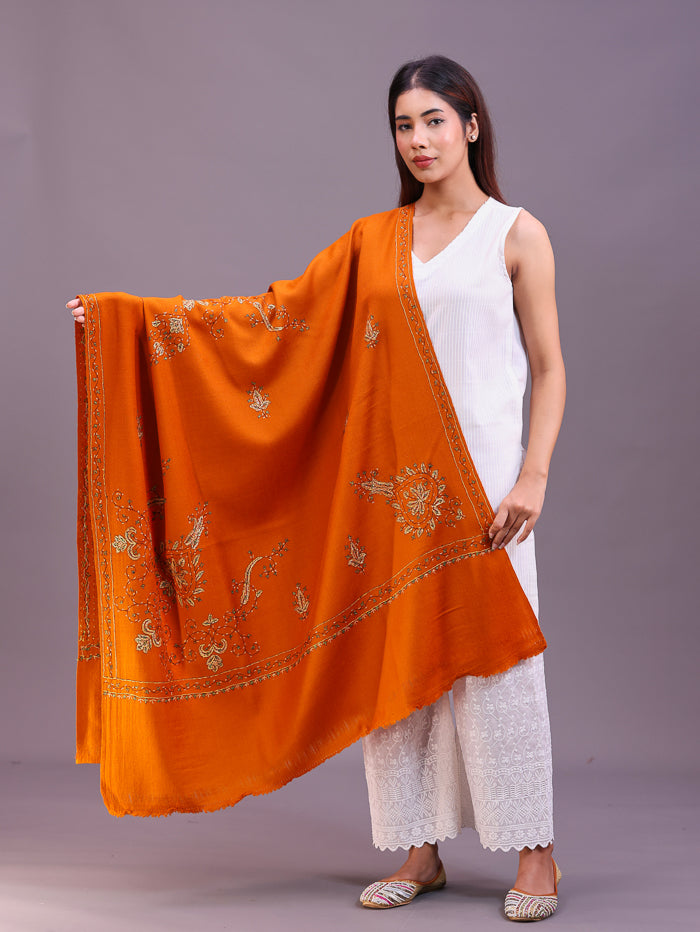 Women's Hand Embroidered Pure Wool Shawl