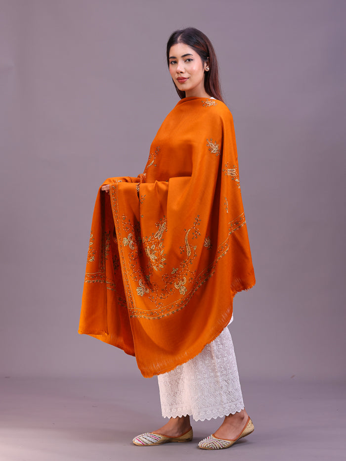 Women's Hand Embroidered Pure Wool Shawl