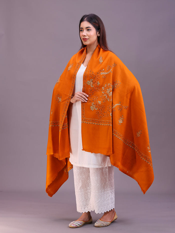 Women's Hand Embroidered Pure Wool Shawl
