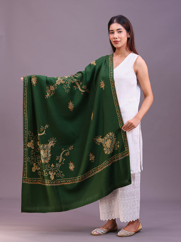 Women's Hand Embroidered Pure Wool Shawl