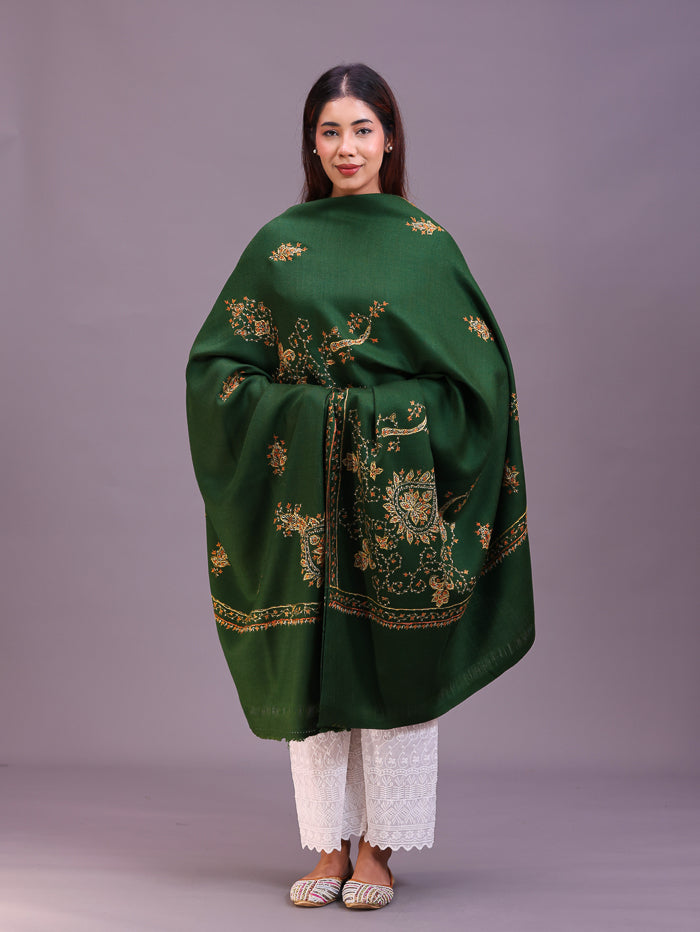 Women's Hand Embroidered Pure Wool Shawl