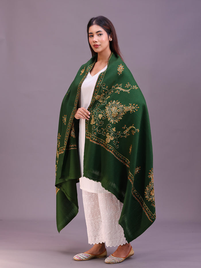 Women's Hand Embroidered Pure Wool Shawl