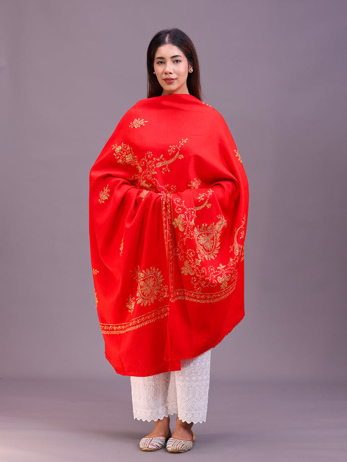 Women's Hand Embroidered Pure Wool Shawl