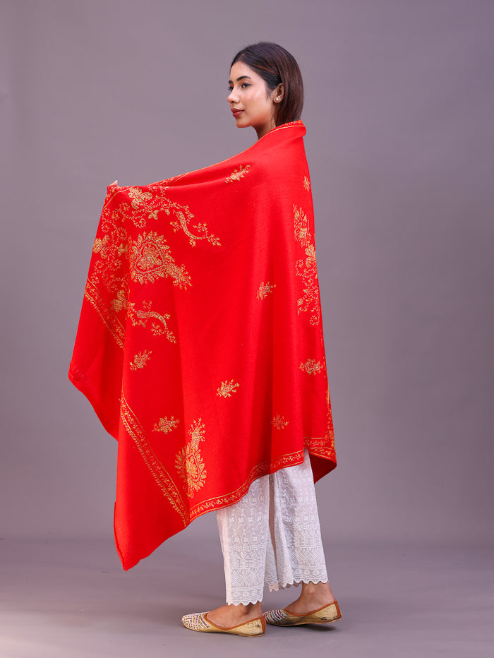 Women's Hand Embroidered Pure Wool Shawl