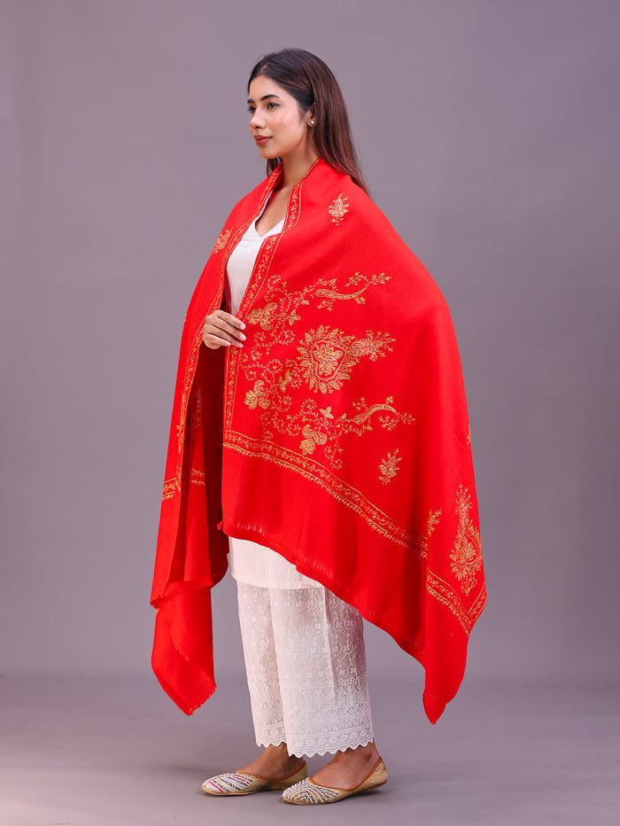 Women's Hand Embroidered Pure Wool Shawl