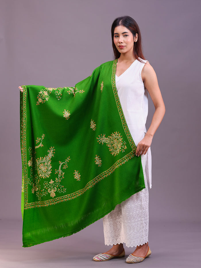 Women's Hand Embroidered Pure Wool Shawl