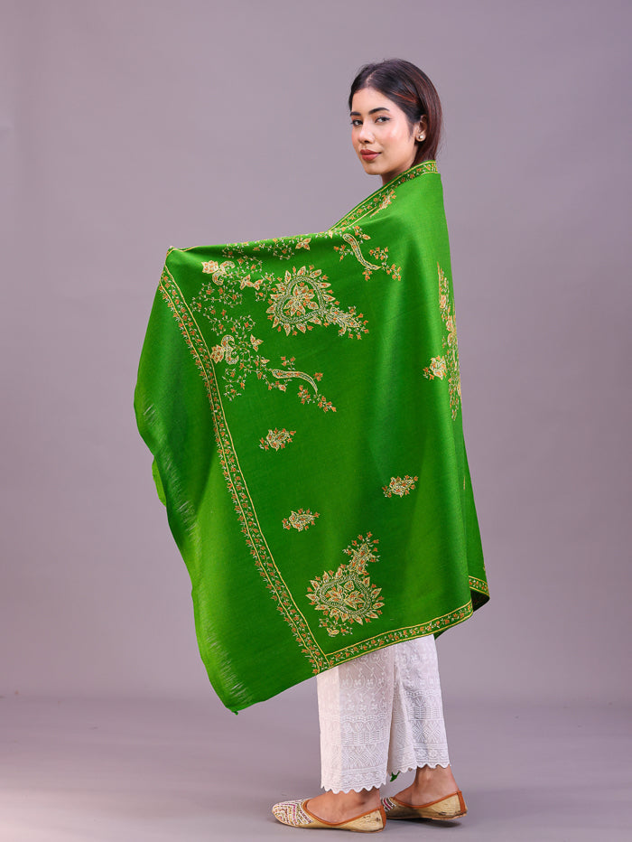 Women's Hand Embroidered Pure Wool Shawl