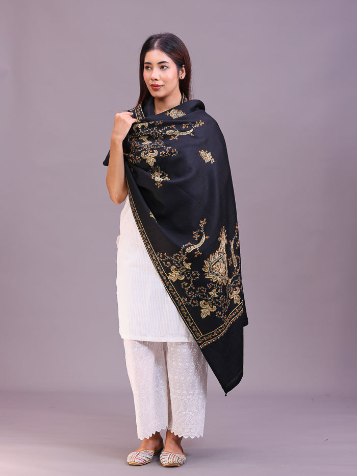 Women's Hand Embroidered Pure Wool Shawl
