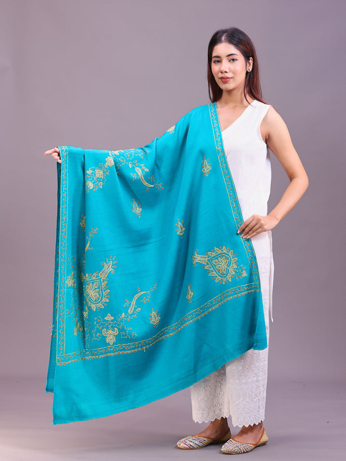 Women's Hand Embroidered Pure Wool Shawl