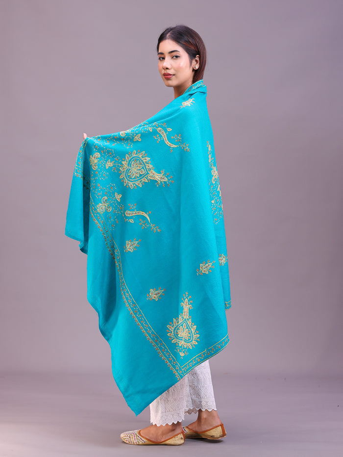 Women's Hand Embroidered Pure Wool Shawl