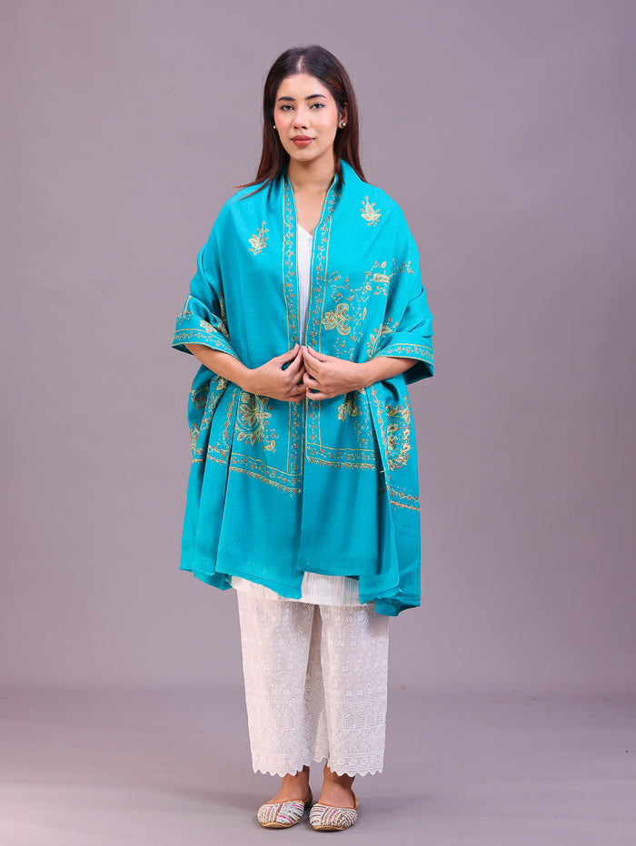 Women's Hand Embroidered Pure Wool Shawl