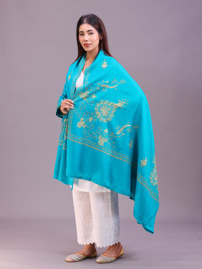 Women's Hand Embroidered Pure Wool Shawl