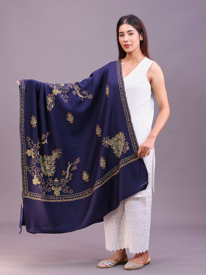 Women's Hand Embroidered Pure Wool Shawl