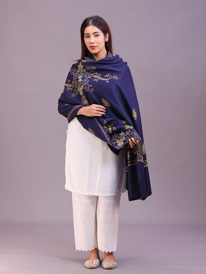 Women's Hand Embroidered Pure Wool Shawl