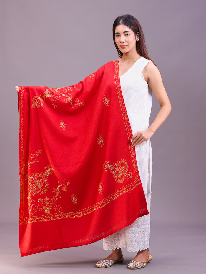 Women's Hand Embroidered Pure Wool Shawl