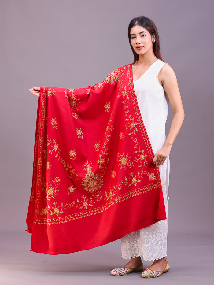 Women's Hand Embroidered Pure Wool Shawl