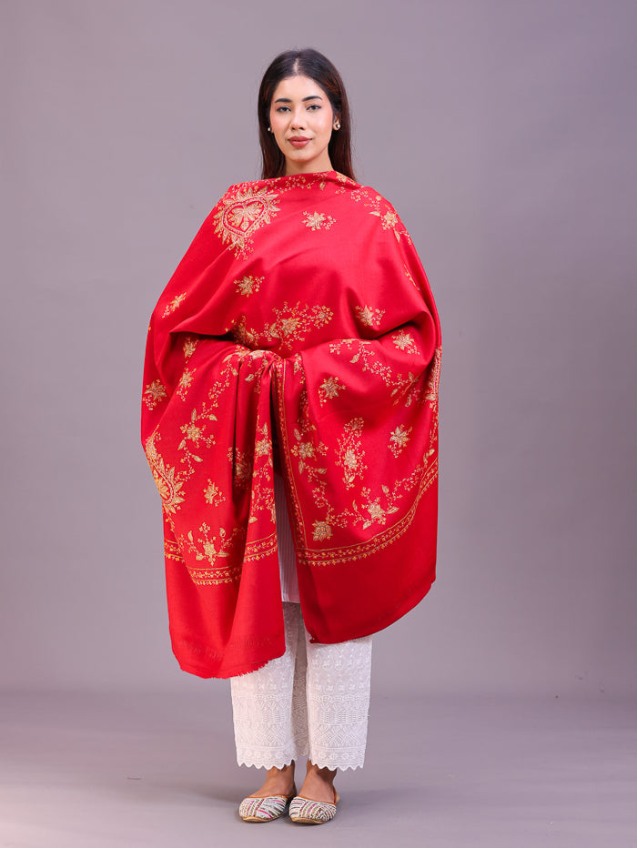 Women's Hand Embroidered Pure Wool Shawl