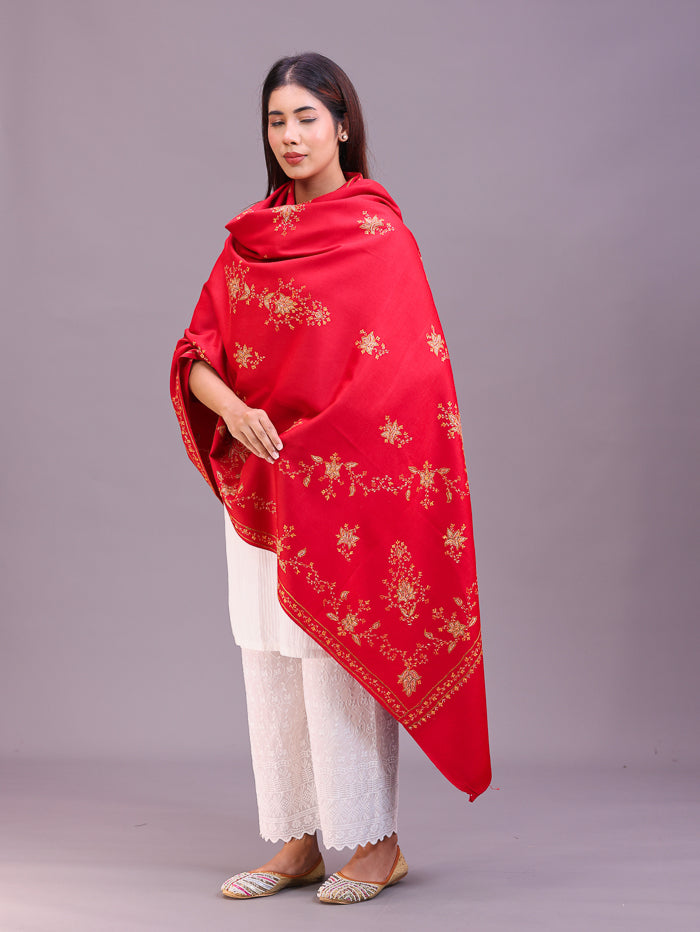 Women's Hand Embroidered Pure Wool Shawl
