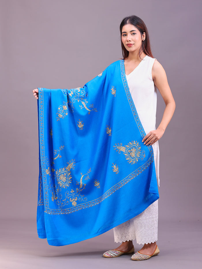 Women's Hand Embroidered Pure Wool Shawl