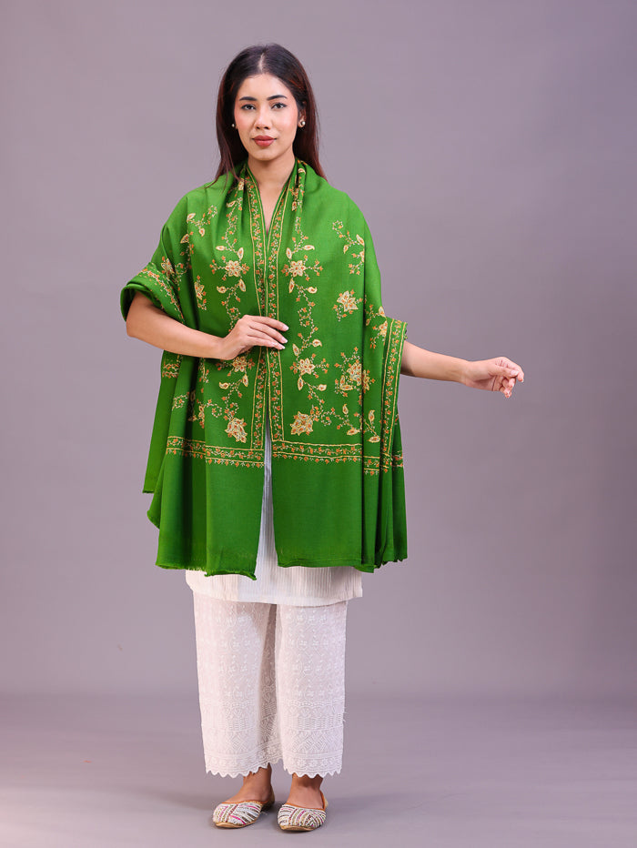 Women's Hand Embroidered Pure Wool Shawl
