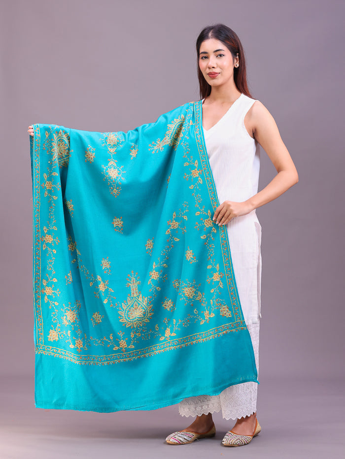 Women's Hand Embroidered Pure Wool Shawl