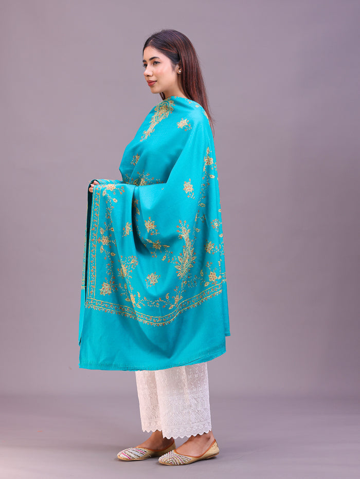 Women's Hand Embroidered Pure Wool Shawl