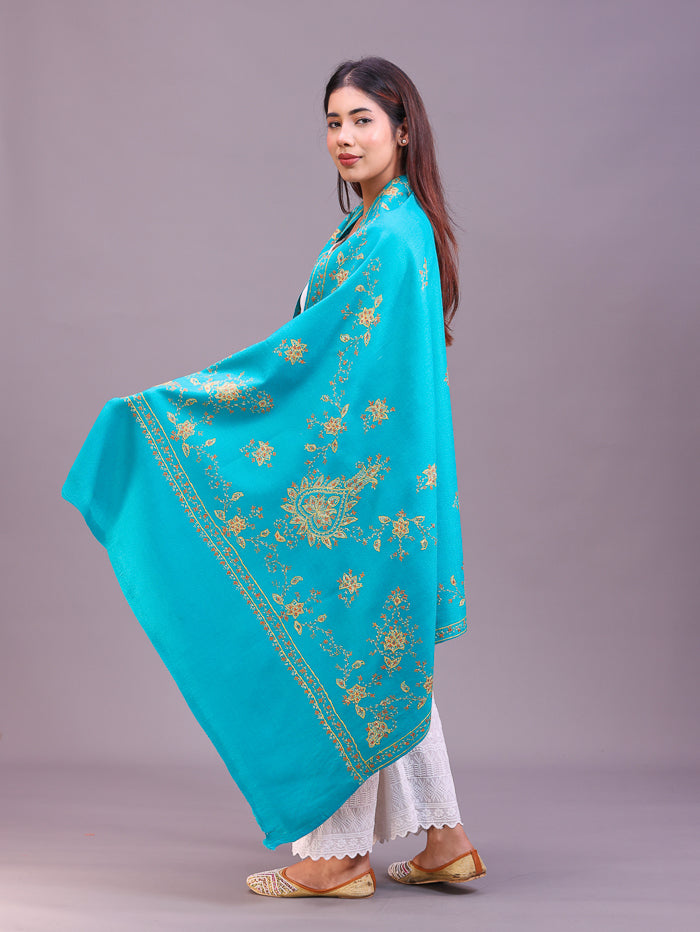 Women's Hand Embroidered Pure Wool Shawl