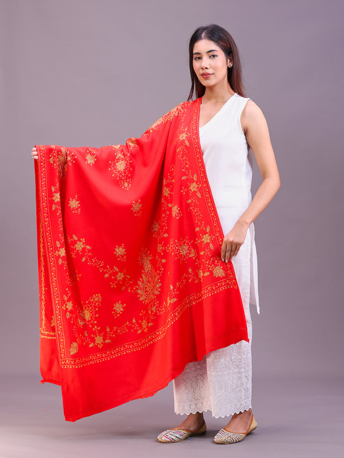 Women's Hand Embroidered Pure Wool Shawl