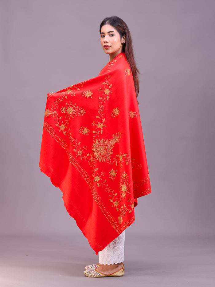 Women's Hand Embroidered Pure Wool Shawl