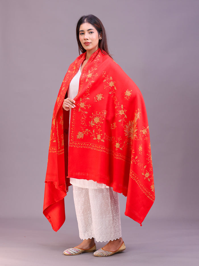 Women's Hand Embroidered Pure Wool Shawl