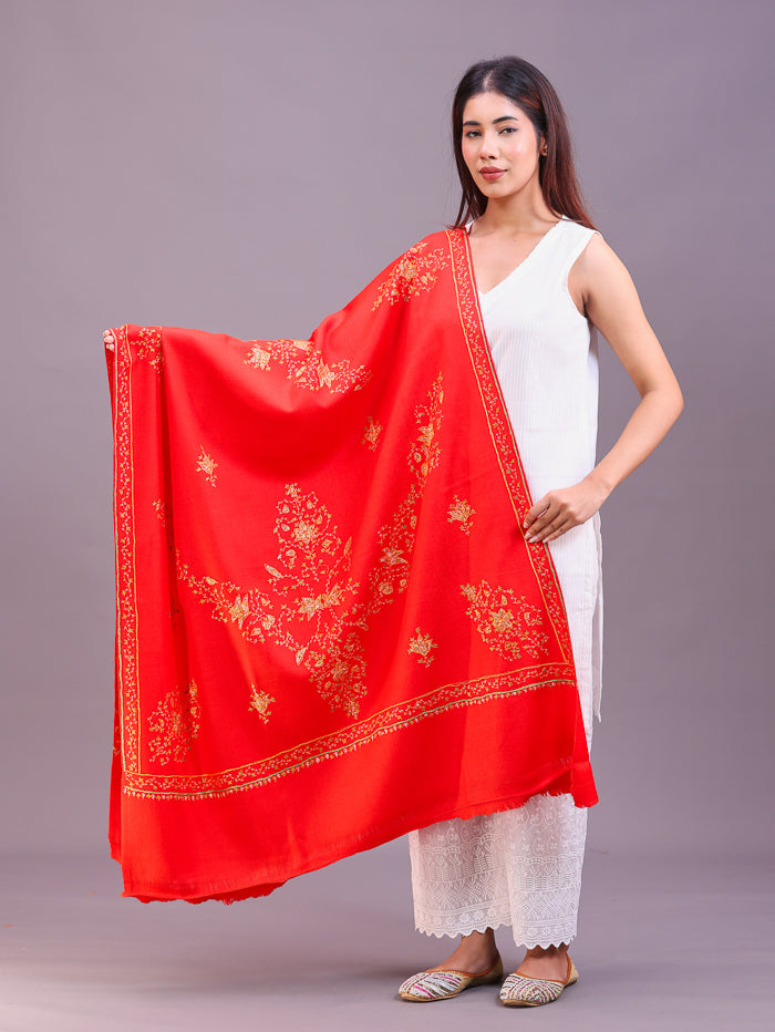 Women's Hand Embroidered Pure Wool Shawl