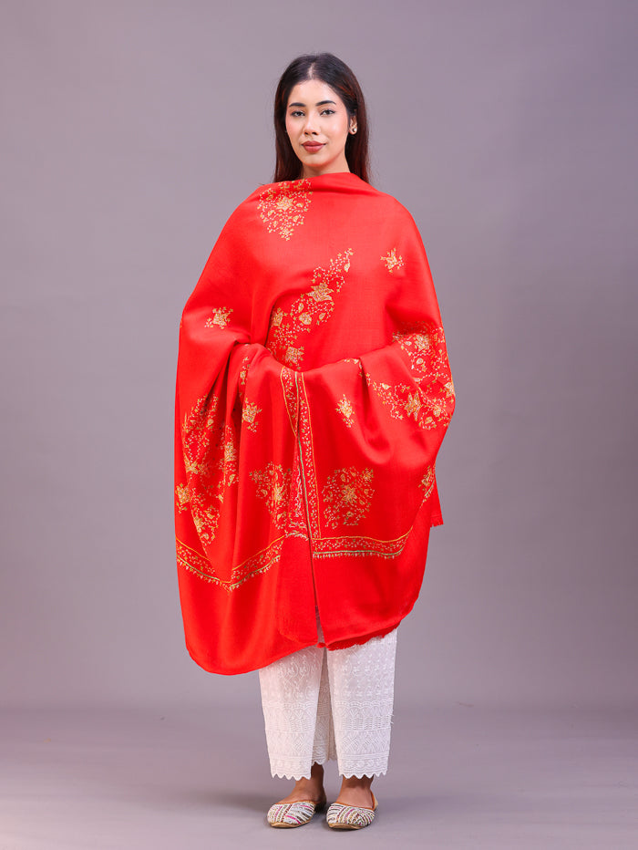 Women's Hand Embroidered Pure Wool Shawl
