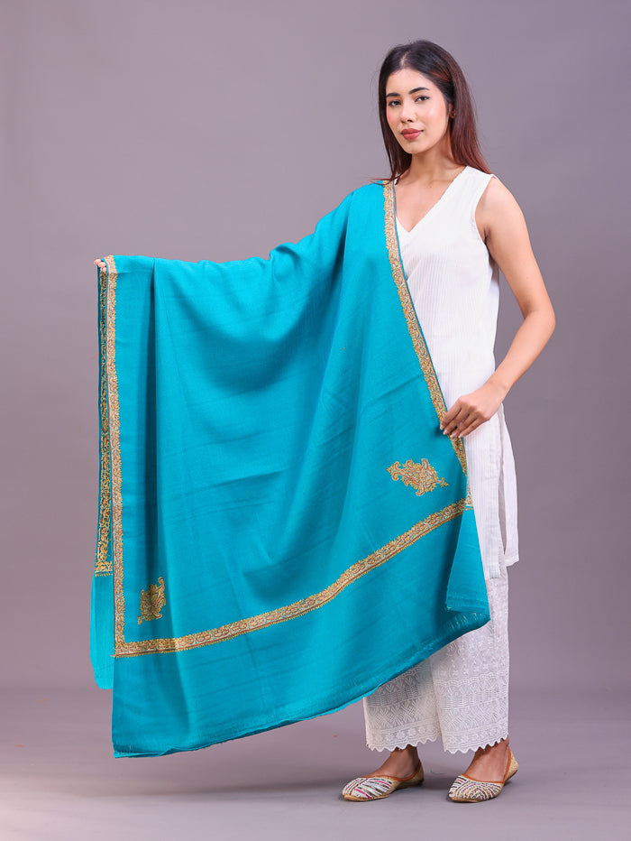 Women's Hand Embroidered Pure Wool Shawl