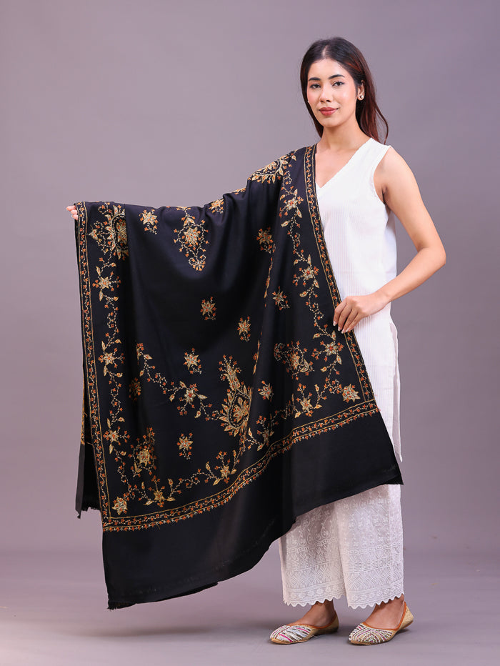 Women's Hand Embroidered Pure Wool Shawl
