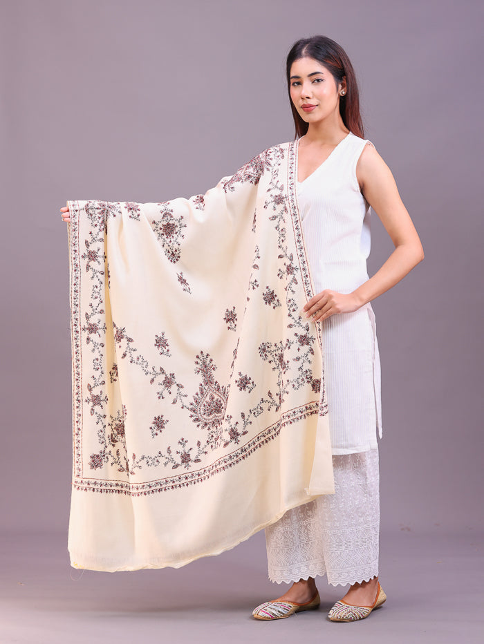 Women's Hand Embroidered Pure Wool Shawl