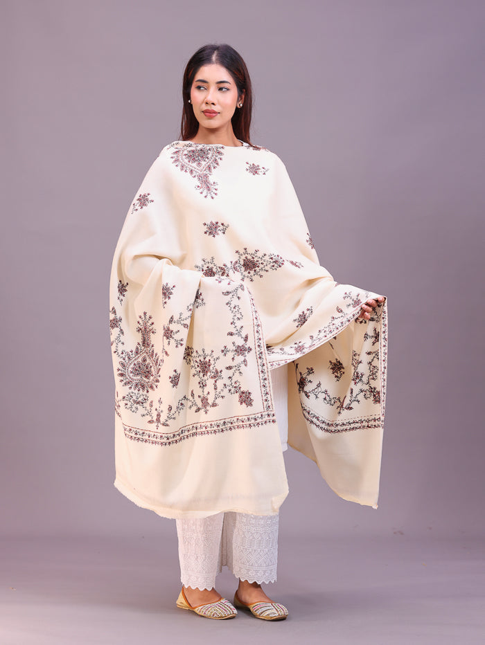 Women's Hand Embroidered Pure Wool Shawl