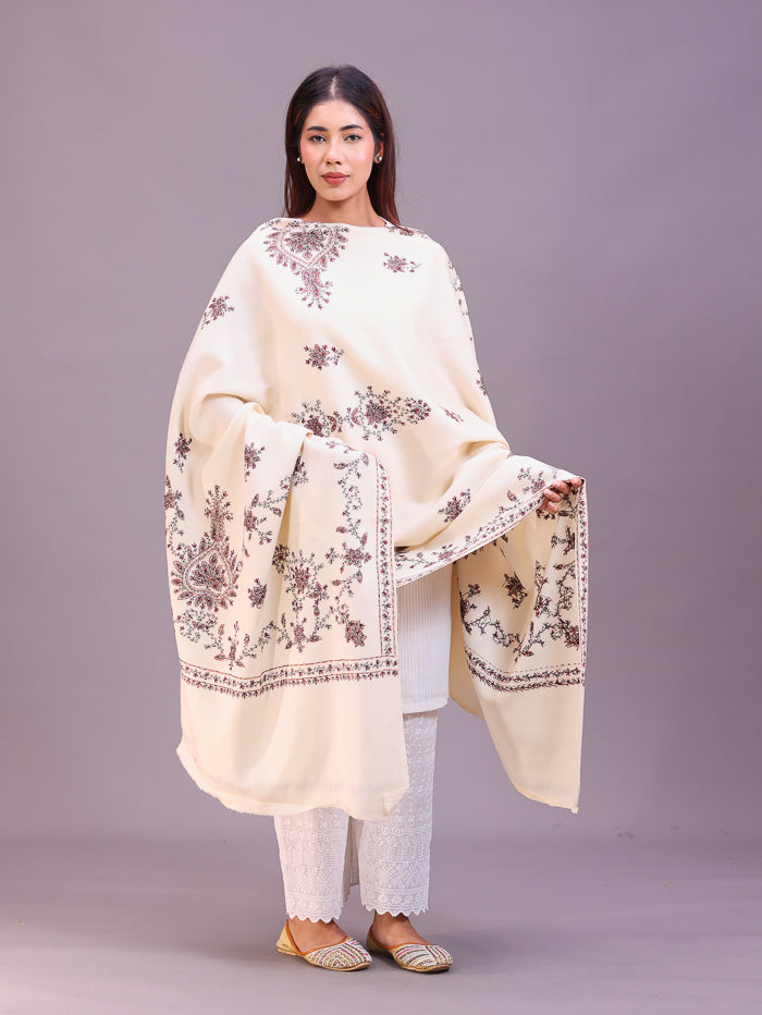 Women's Hand Embroidered Pure Wool Shawl