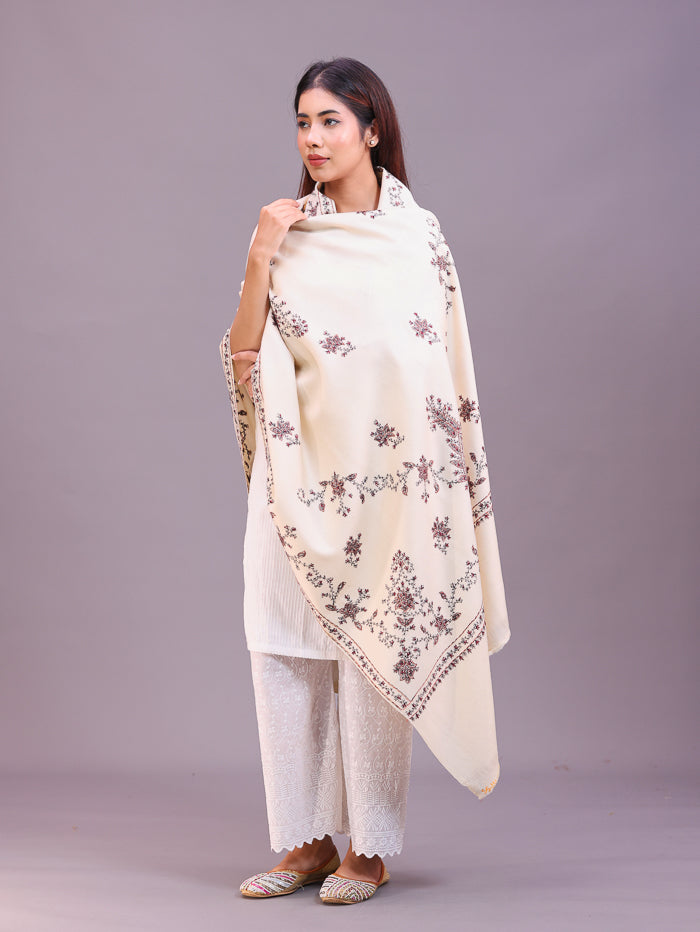 Women's Hand Embroidered Pure Wool Shawl